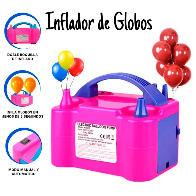 Inflador de Globos Electrico Bomba Portatil Soplador 600W 2 picos
