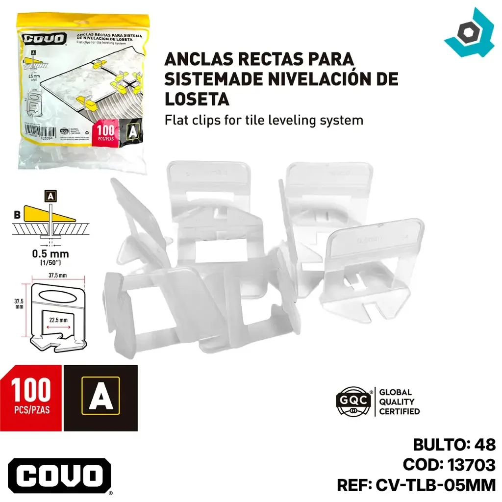 SEPARADOR NIVELADOR P/PISOS 0.5MM X 100 UNID COVO