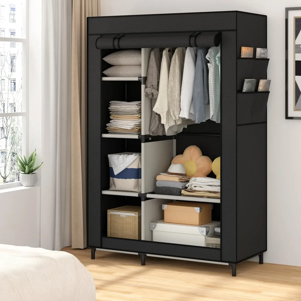 Closet Ropero Armable 2 Puertas Grande Organizador Portatil GRIS