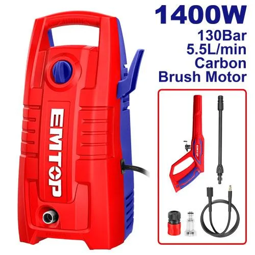 HIDROJET ALTA PRESION 1400W 130BAR 1900PSI 5.5L/MIN EMTOP