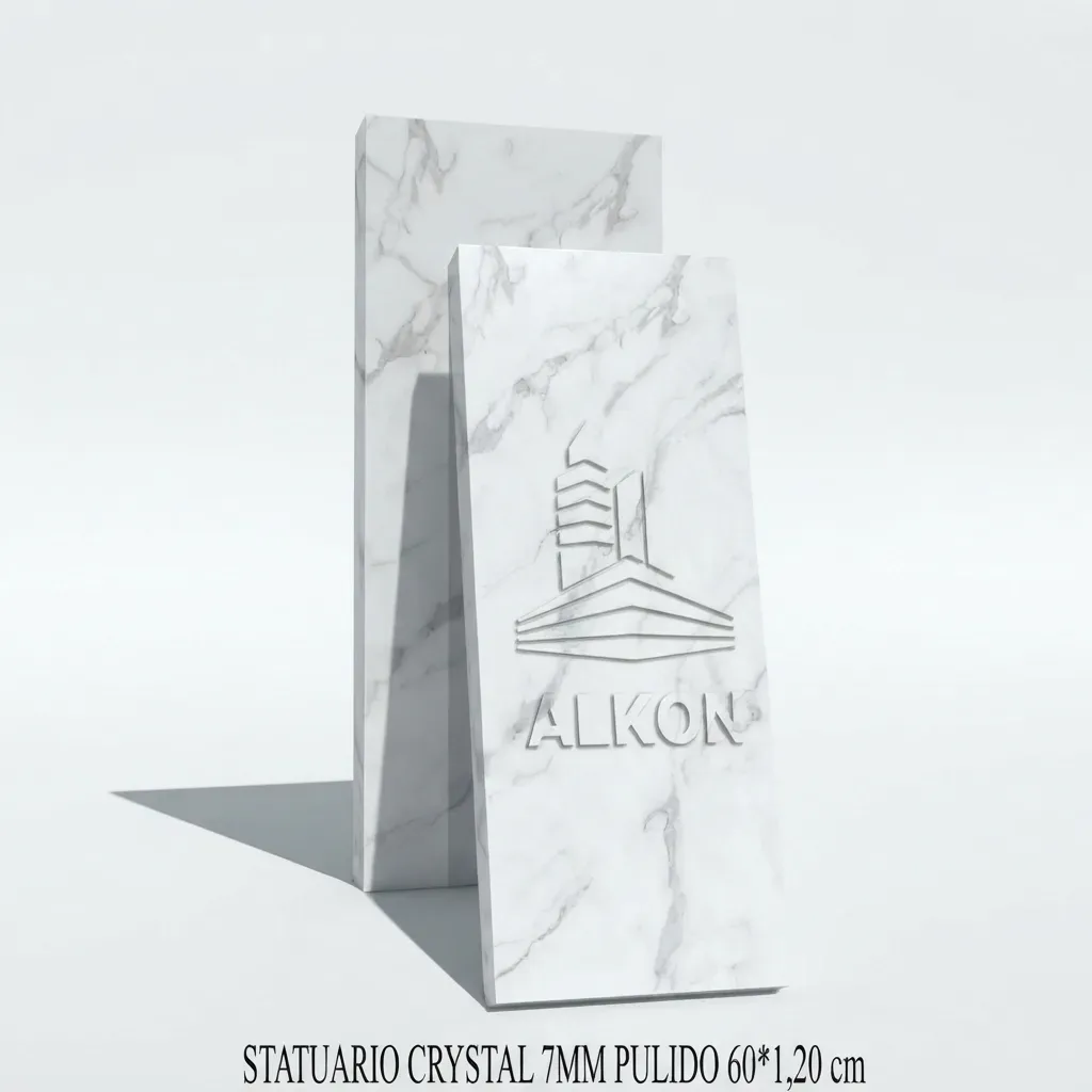Porcelanato esmaltado Statuario Crystal pulido 7mm 60*1.20 C/1,44 mt2