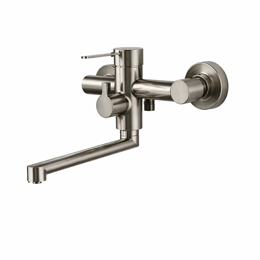 Llave de batea acero inoxidable doble tubo