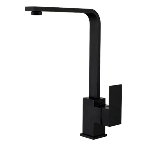 Griferia Monomando Plana Para Fregadero Negra Mate Kf3001b