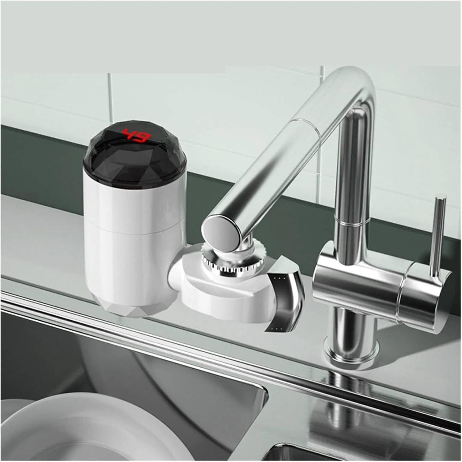 Calentador de agua eléctrico con pantalla LED griferia o baño 220V