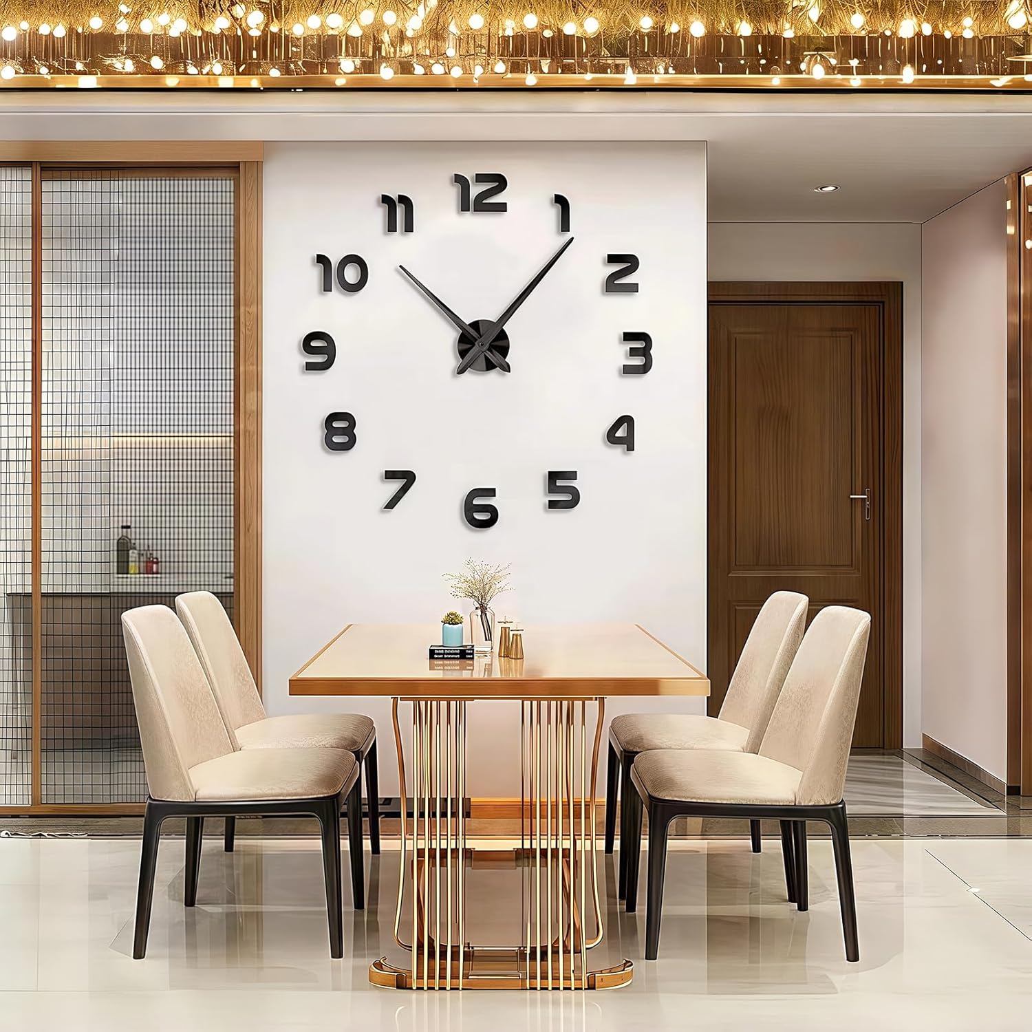 Reloj De Pared Decorativo Adhesivo Elegante 3D Grande 120cm