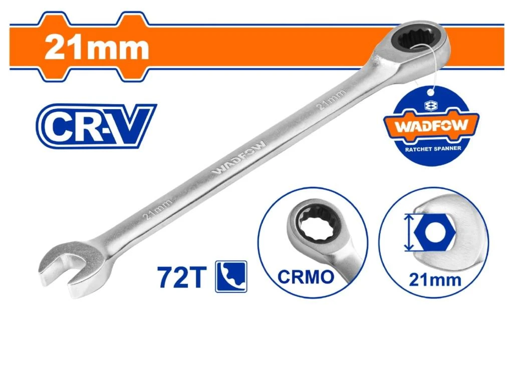 LLAVE COMBINADA CON RATCHET 21MM WADFOW