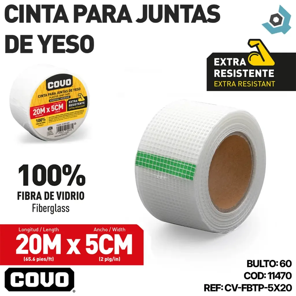 CINTA PARA JUNTAS DE YESO 20M X 5CM COVO
