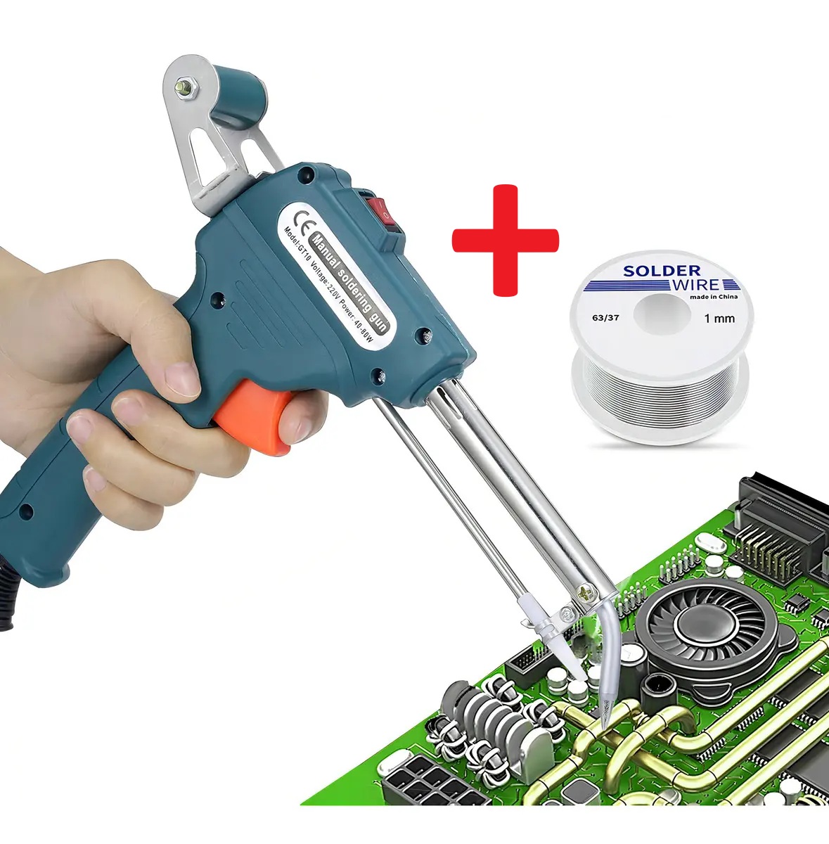 Pistola de soldadura electrica ajustable cautin con estaño 60W