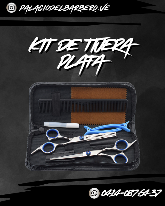 KIT DE TIJERA CON ESTUCHE PLATA