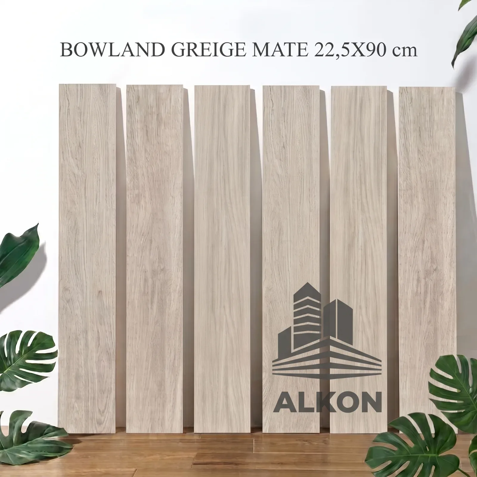 Porcelanato BOWLAND GREIGE MATE 22,5X90