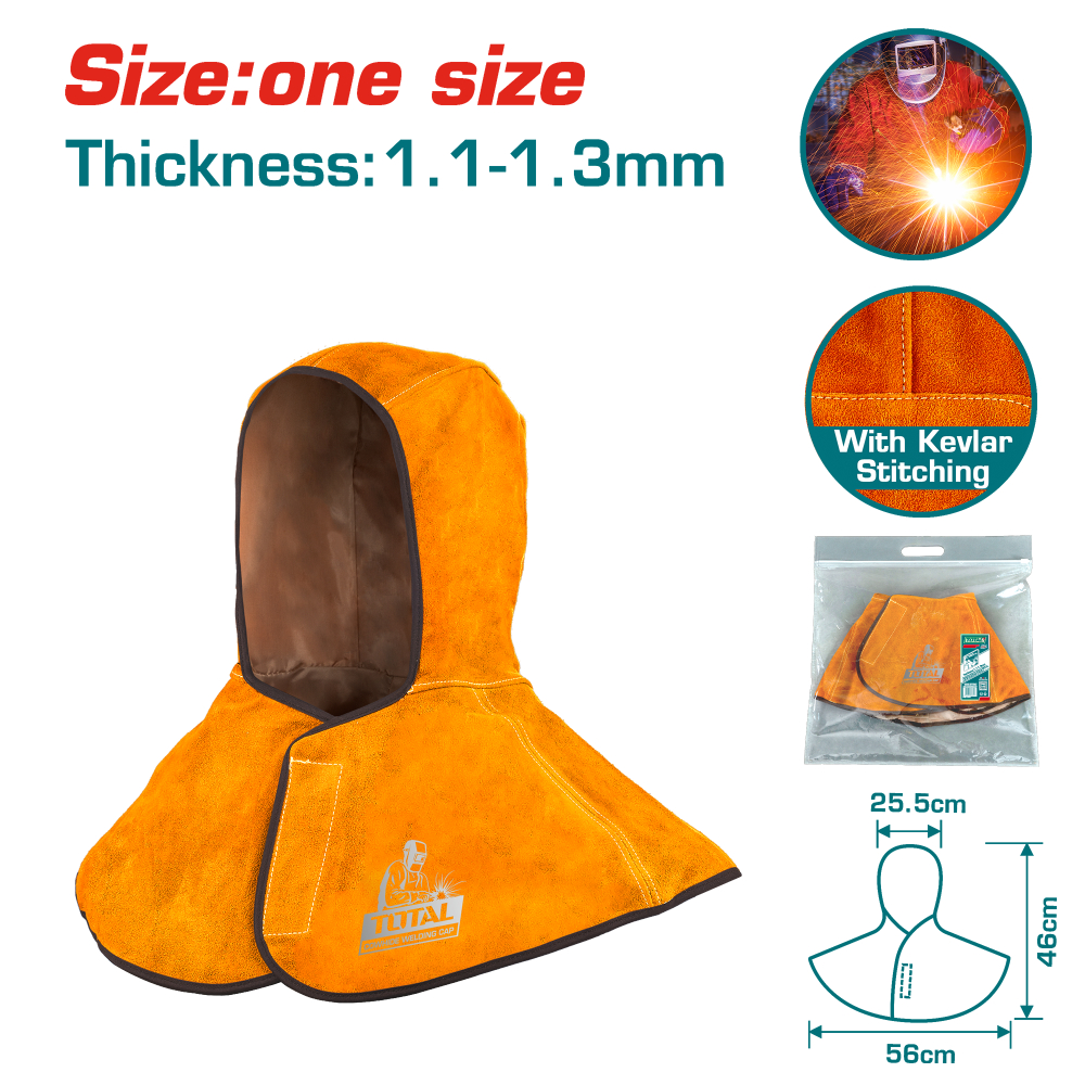 GORRO DE CUERO PARA SOLDADOR TOTAL