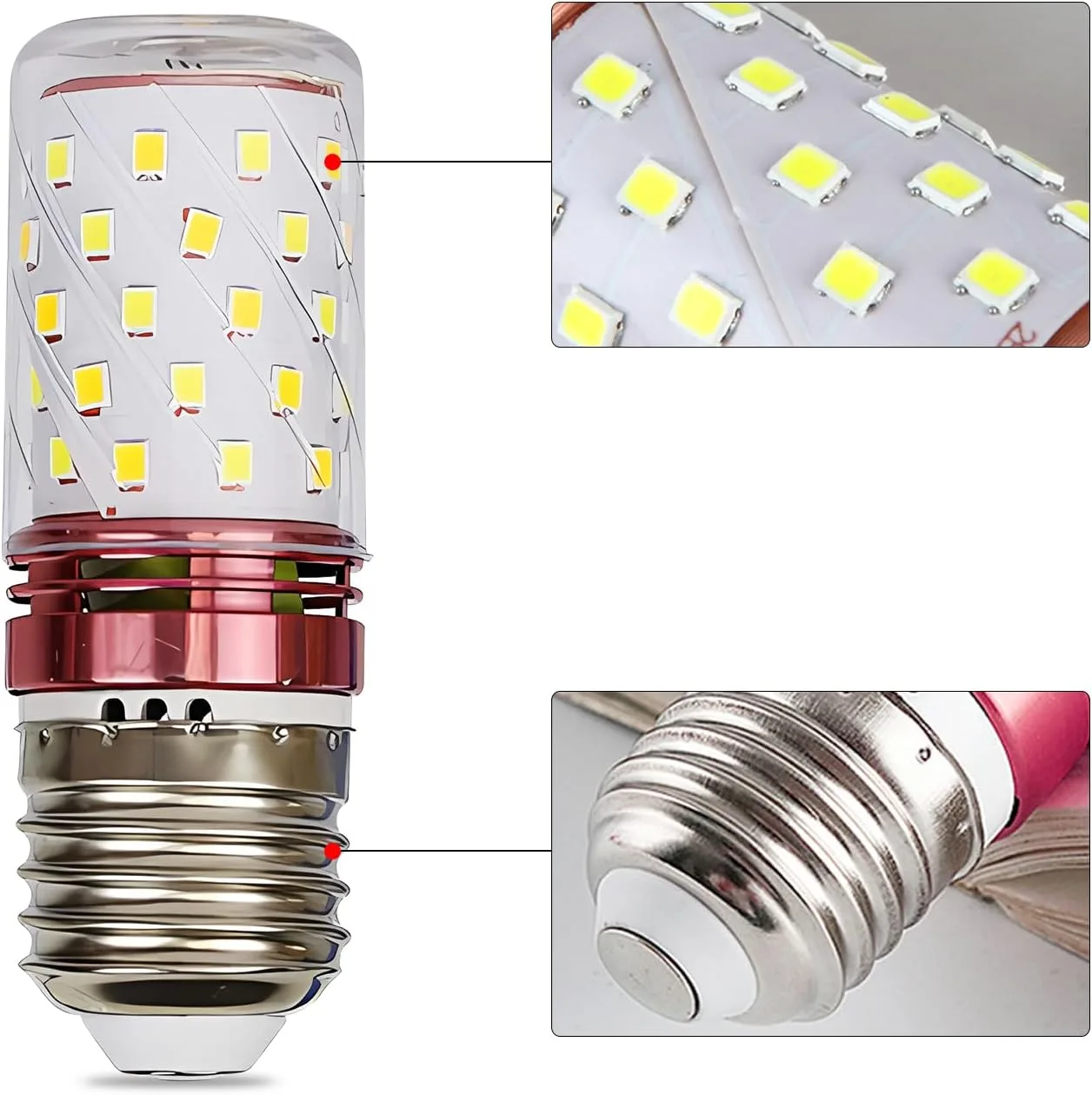  Bombillos LED E27 6500K Luz Fria Ahorrativo y disipador 12W