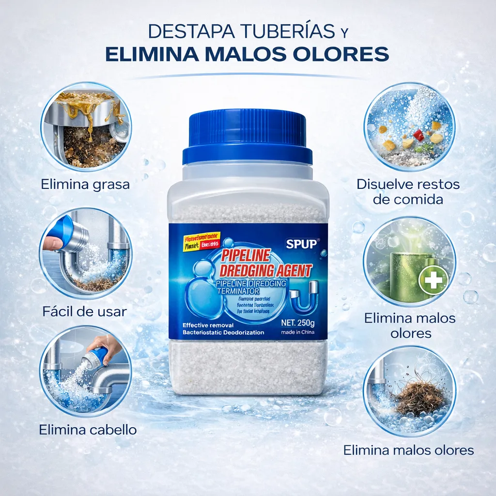 Destapador de cañeria granulado Tuberias drenaje 260g