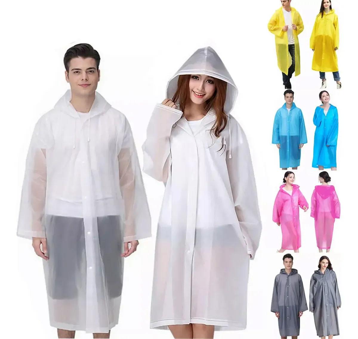 Poncho impermeables de lluvia protector abrigo Talla Unica con capucha