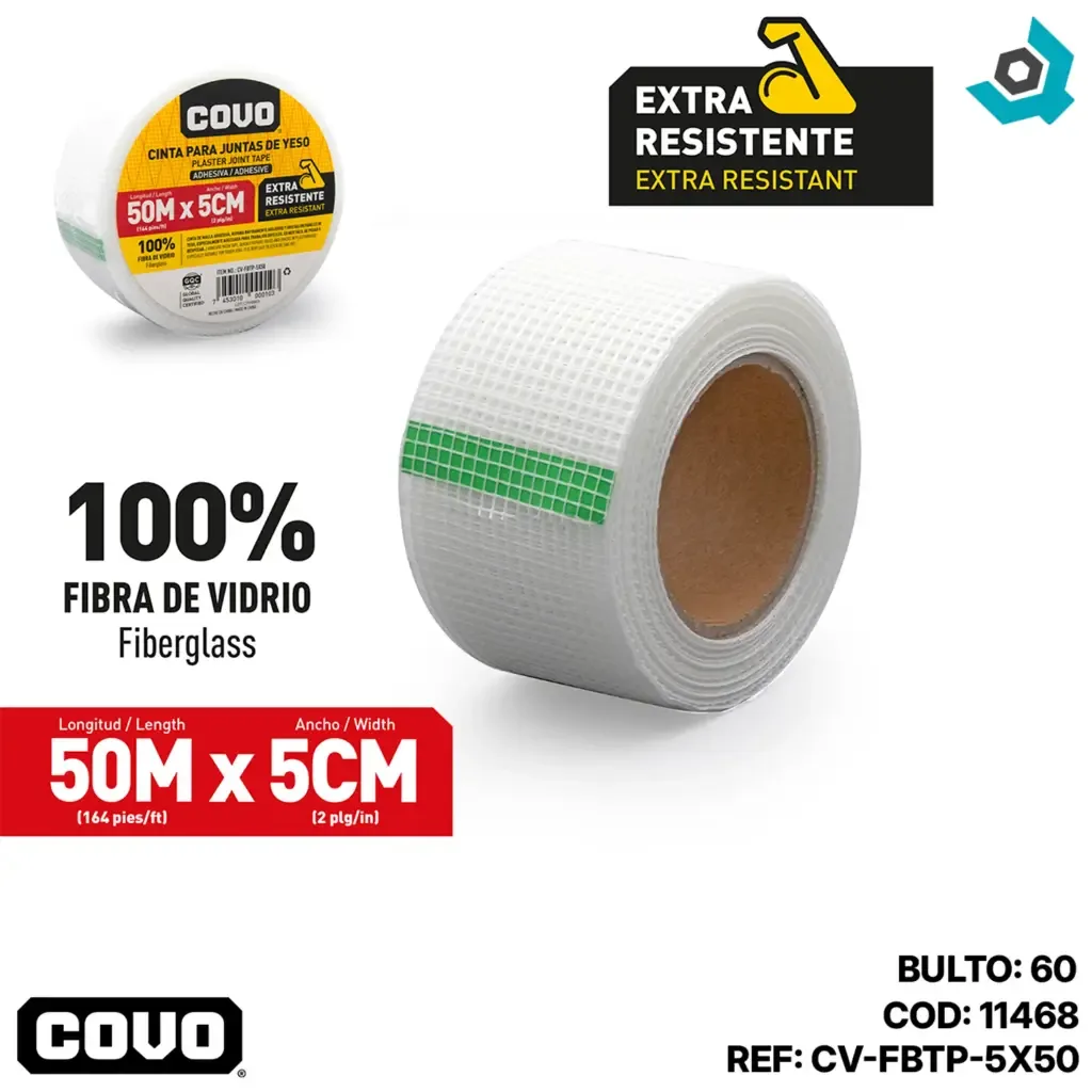 CINTA PARA JUNTAS DE YESO 50M X 5CM COVO