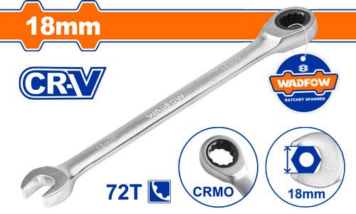 LLAVE COMBINADA CON RATCHET 18MM WADFOW