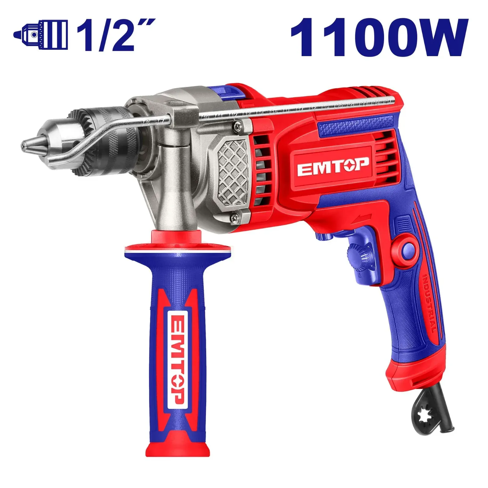 TALADRO DE IMPACTO 1100W 1/2" 2800RPM EMTOP