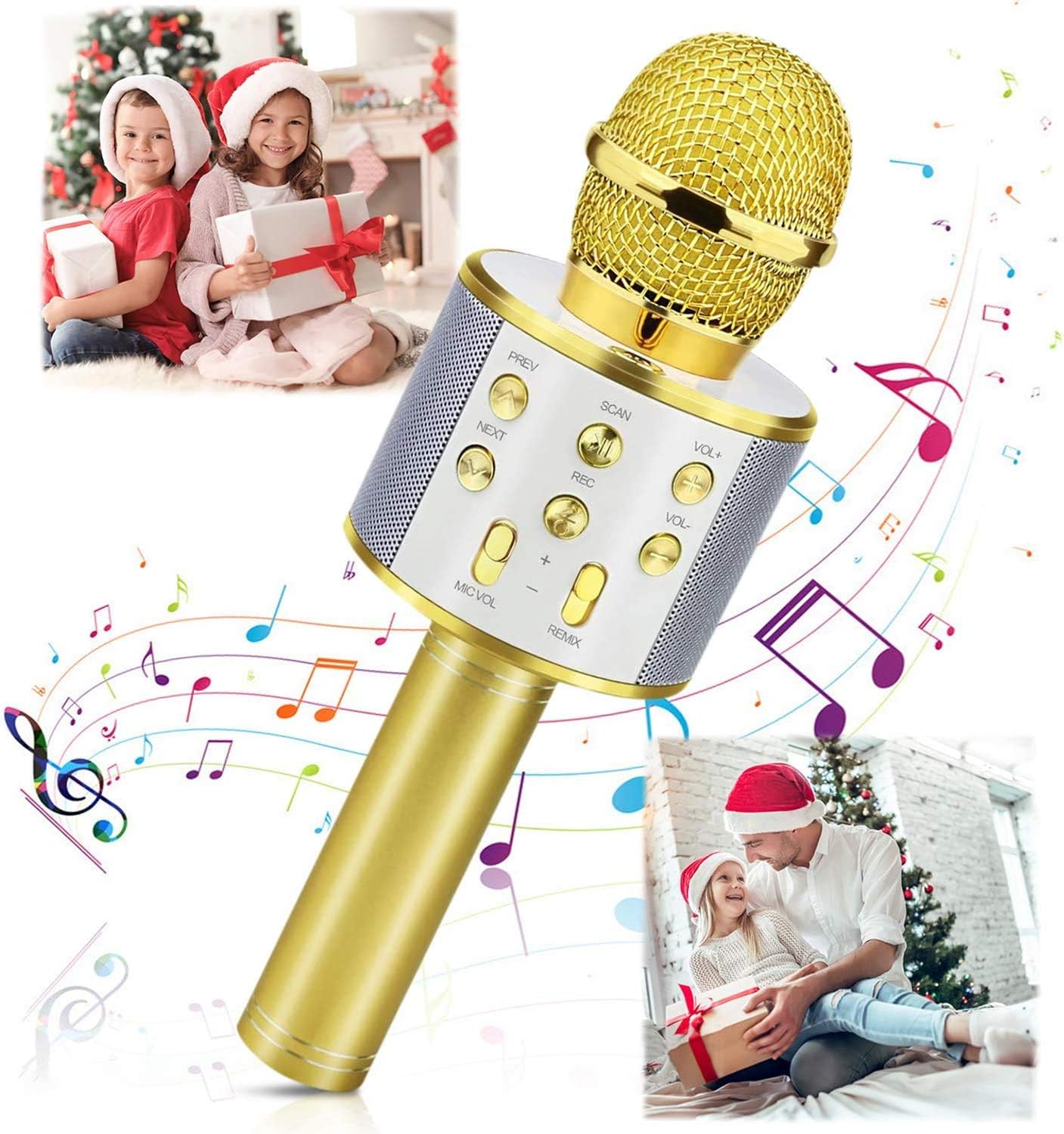Microfono corneta karaoke inalambrico recargable 5 en 1