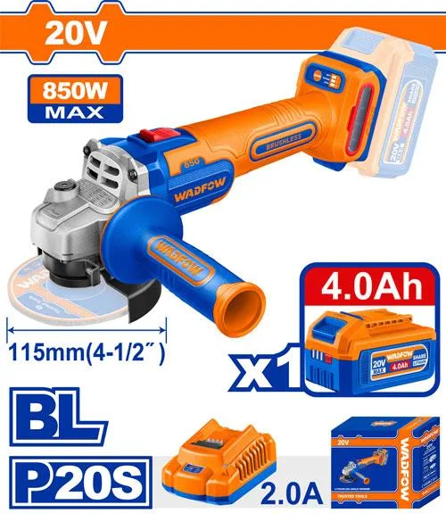 ESMERIL ANGULAR BL INALAMBRICO 20V 4-1/2" 850W WADFOW