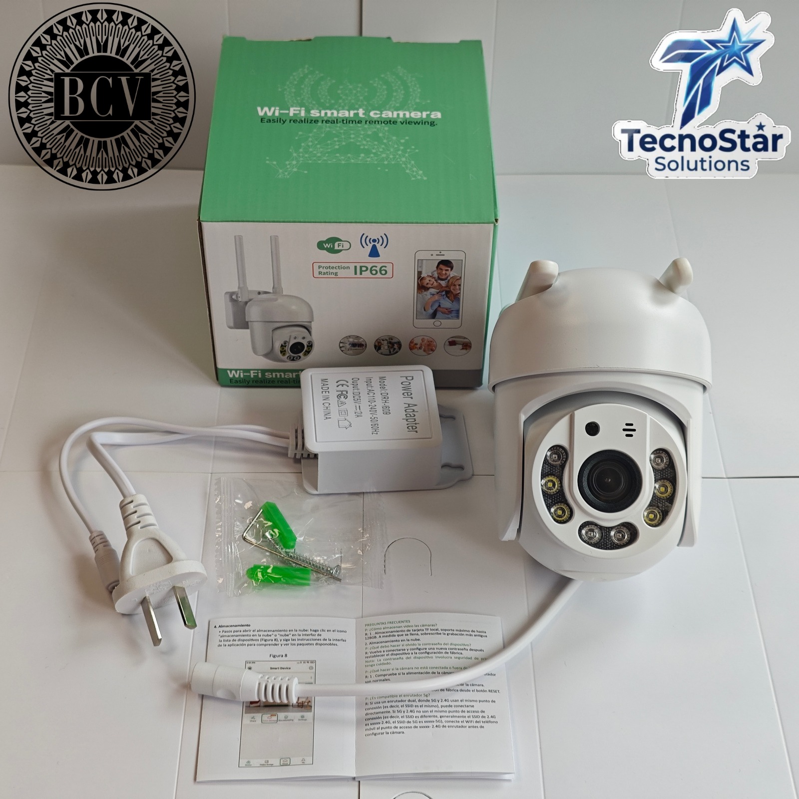 Cámara Exterior de Seguridad Inalámbrica Inteligente de 1080P con Vista Panorámica de 360°