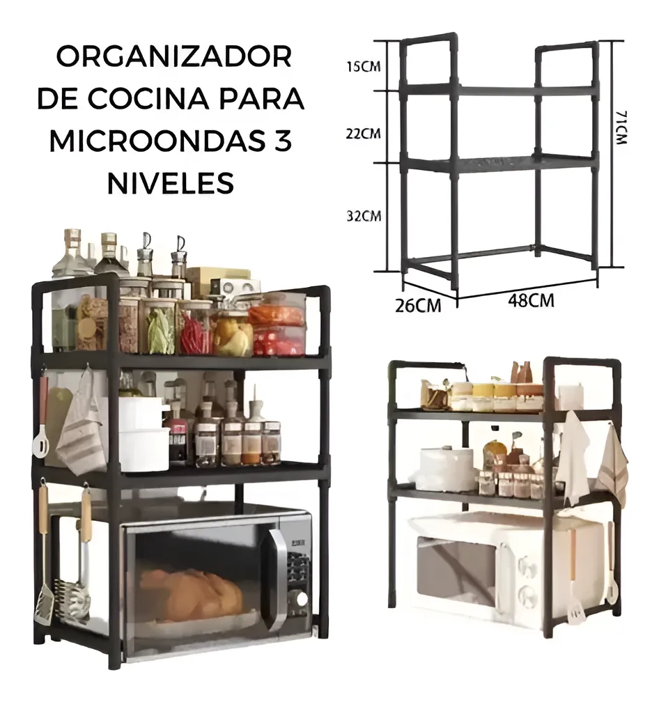 Estante Organizador De Cocina condimento Multiuso 2 Niveles Resistente
